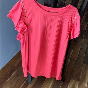 Maurices Coral Ruffle Sleeve Blouse